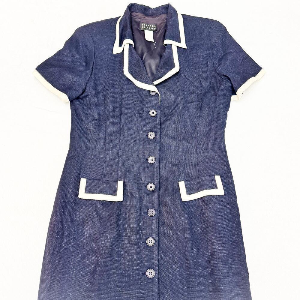 Spenser Jeremy Vintage Shift Dress With White Outline Size 10